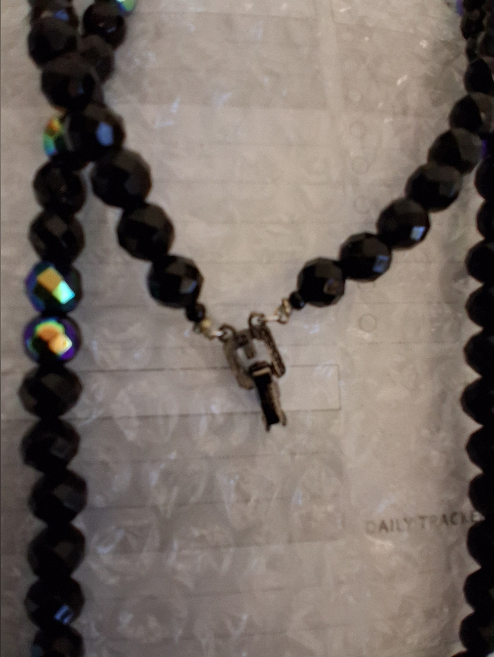 Givenchy Classic Black Faceted Bead Necklace . - Picture 2 of 8